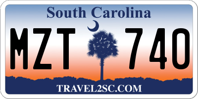 SC license plate MZT740