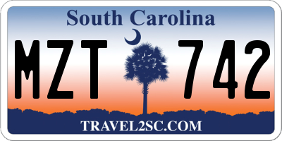 SC license plate MZT742