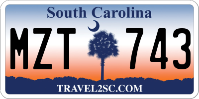 SC license plate MZT743