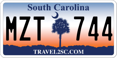 SC license plate MZT744