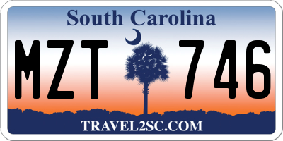 SC license plate MZT746