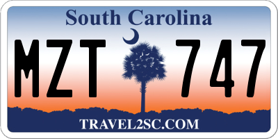 SC license plate MZT747