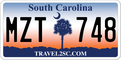 SC license plate MZT748