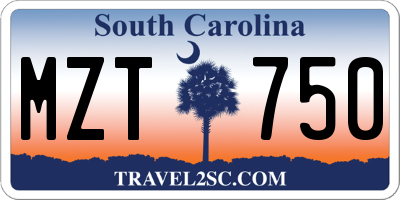 SC license plate MZT750