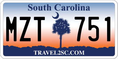 SC license plate MZT751