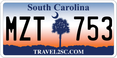 SC license plate MZT753