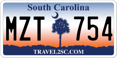 SC license plate MZT754
