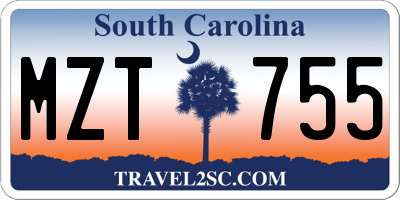 SC license plate MZT755