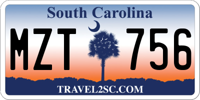 SC license plate MZT756