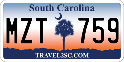 SC license plate MZT759