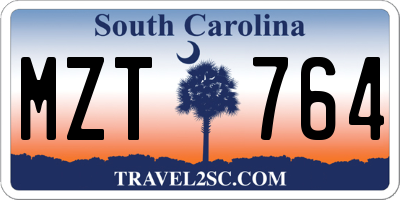 SC license plate MZT764