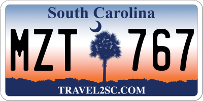 SC license plate MZT767