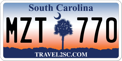 SC license plate MZT770