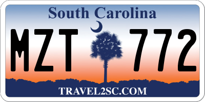 SC license plate MZT772