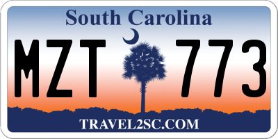 SC license plate MZT773