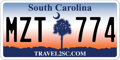 SC license plate MZT774