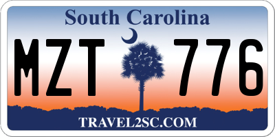 SC license plate MZT776