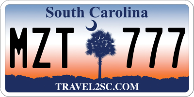 SC license plate MZT777