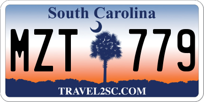 SC license plate MZT779