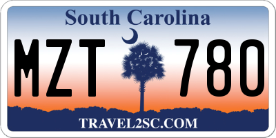 SC license plate MZT780