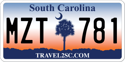 SC license plate MZT781
