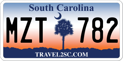 SC license plate MZT782