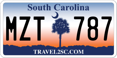 SC license plate MZT787
