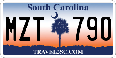 SC license plate MZT790