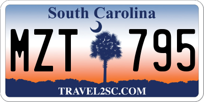 SC license plate MZT795