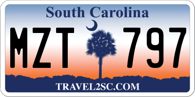 SC license plate MZT797