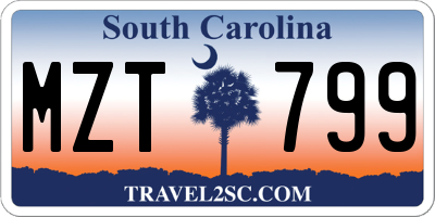 SC license plate MZT799