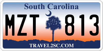 SC license plate MZT813