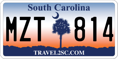 SC license plate MZT814