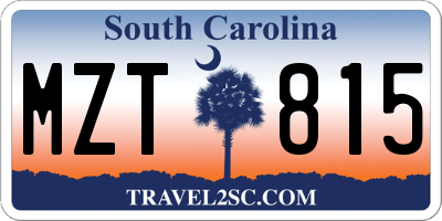SC license plate MZT815