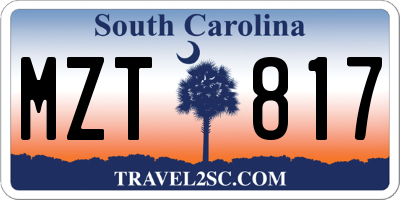 SC license plate MZT817