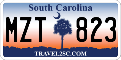 SC license plate MZT823
