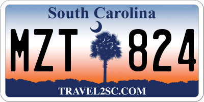 SC license plate MZT824
