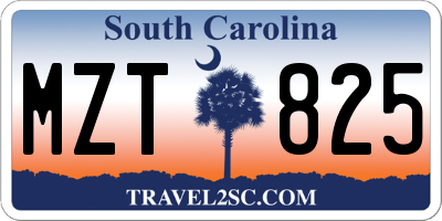 SC license plate MZT825