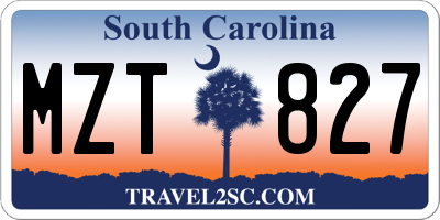 SC license plate MZT827