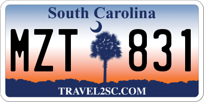 SC license plate MZT831