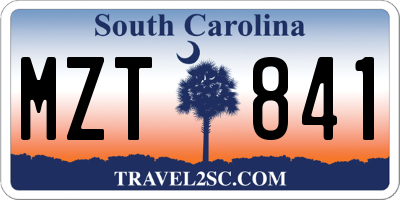 SC license plate MZT841