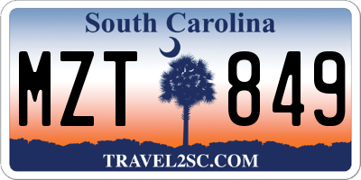 SC license plate MZT849