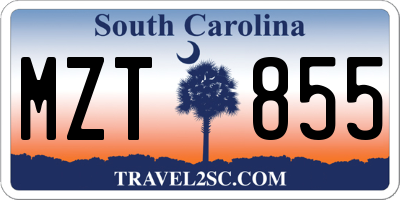 SC license plate MZT855