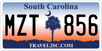 SC license plate MZT856
