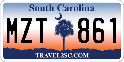 SC license plate MZT861