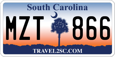 SC license plate MZT866