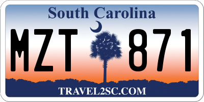 SC license plate MZT871