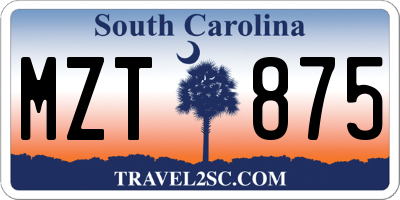 SC license plate MZT875