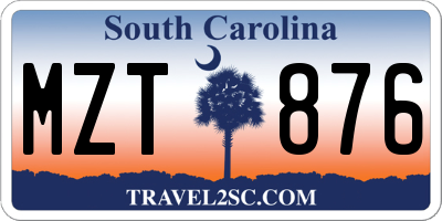 SC license plate MZT876
