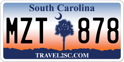 SC license plate MZT878